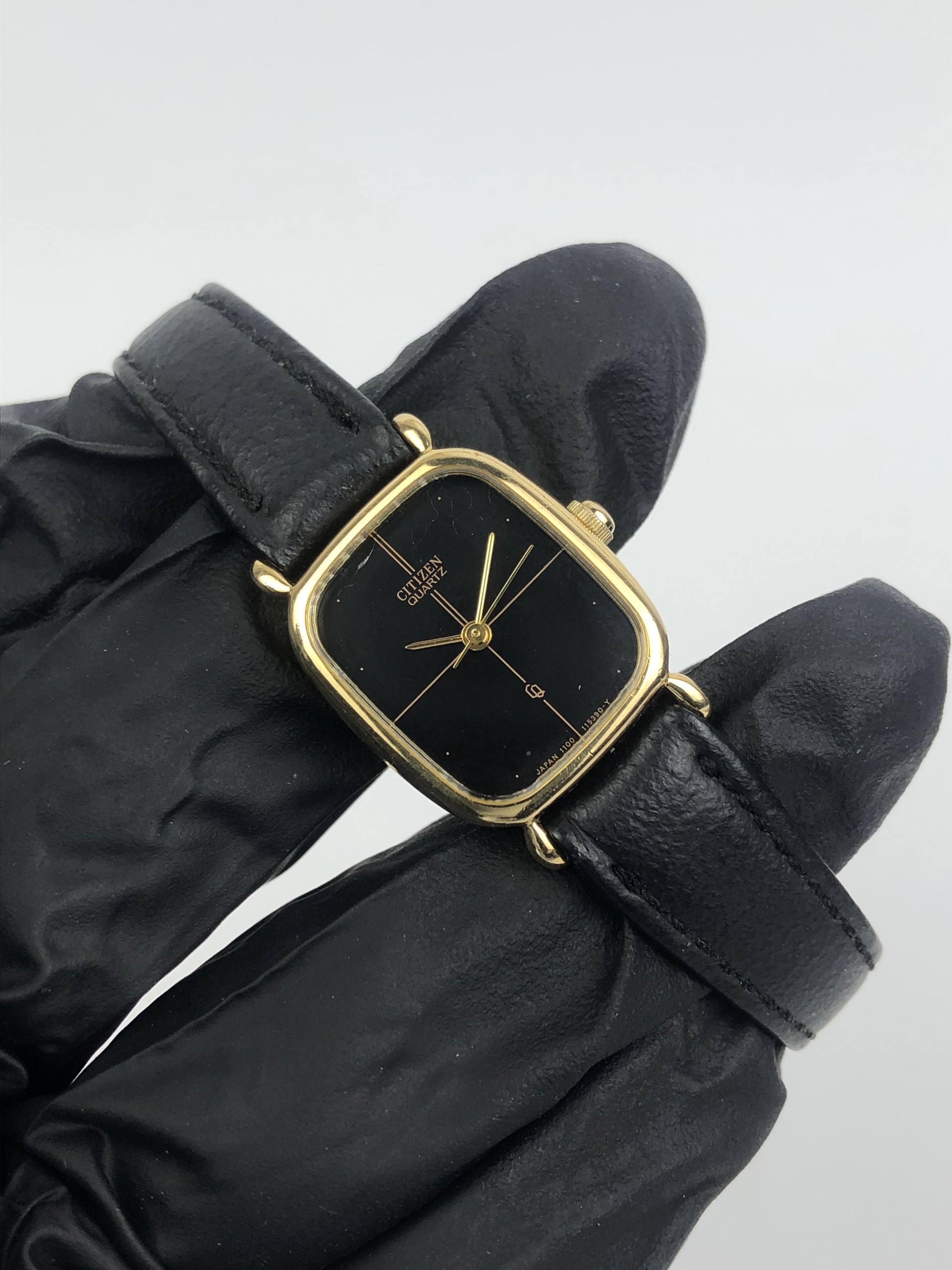 CITIZEN 4-104749 CROSS HAIR BLACK DIAL QUARTZ KLASIK - Gambar 4