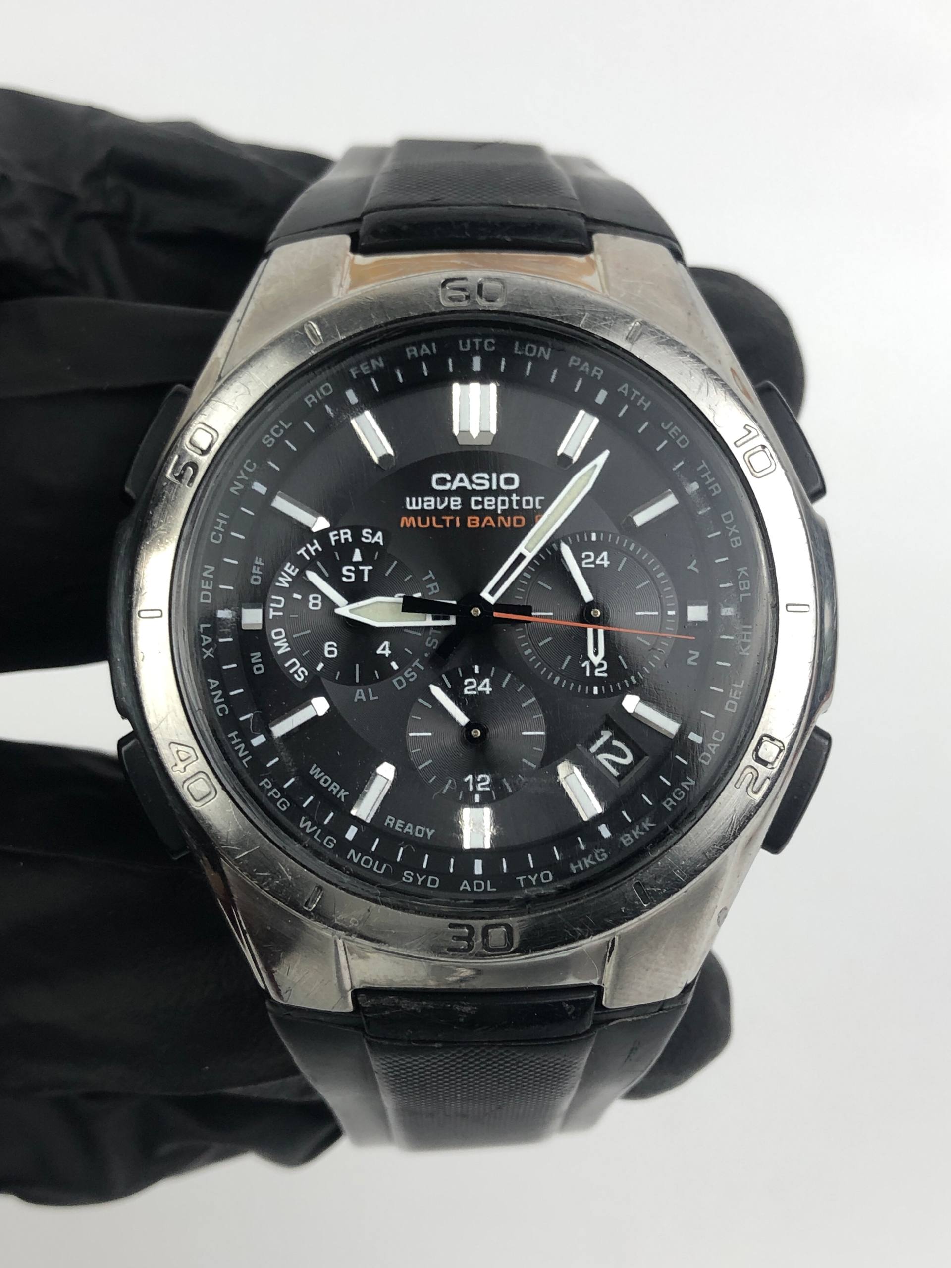 CASIO WVQ-M410 WAVECEPTOR MULTIBAND 6 CHRONOGRAPH ALL ORIGINAL - Gambar 2