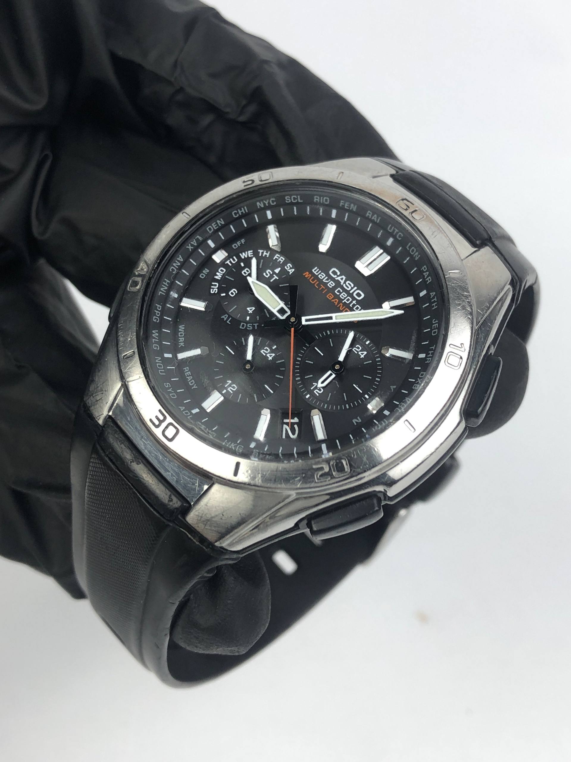 CASIO WVQ-M410 WAVECEPTOR MULTIBAND 6 CHRONOGRAPH ALL ORIGINAL - Gambar 3