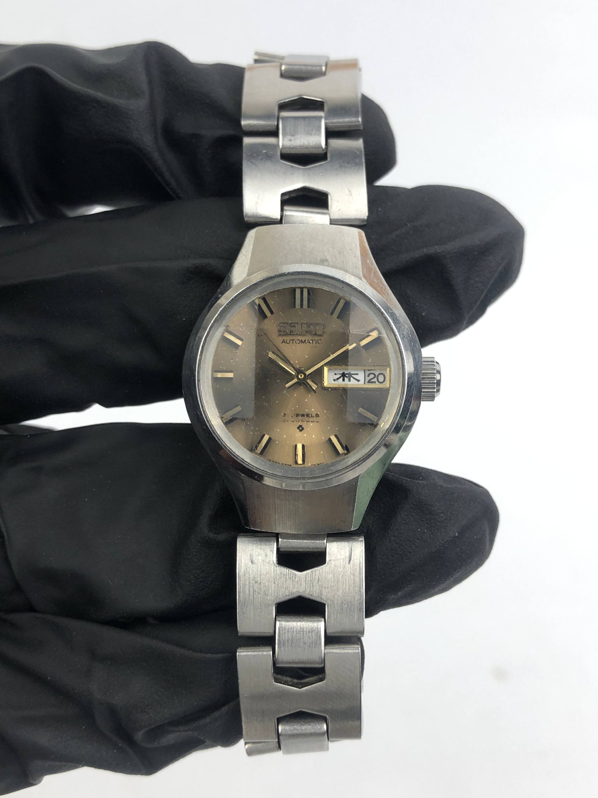 SEIKO 2706-0160 AUTOMATIC BROWN DIAL FACETED GLASS CRYSTAL - Gambar 2