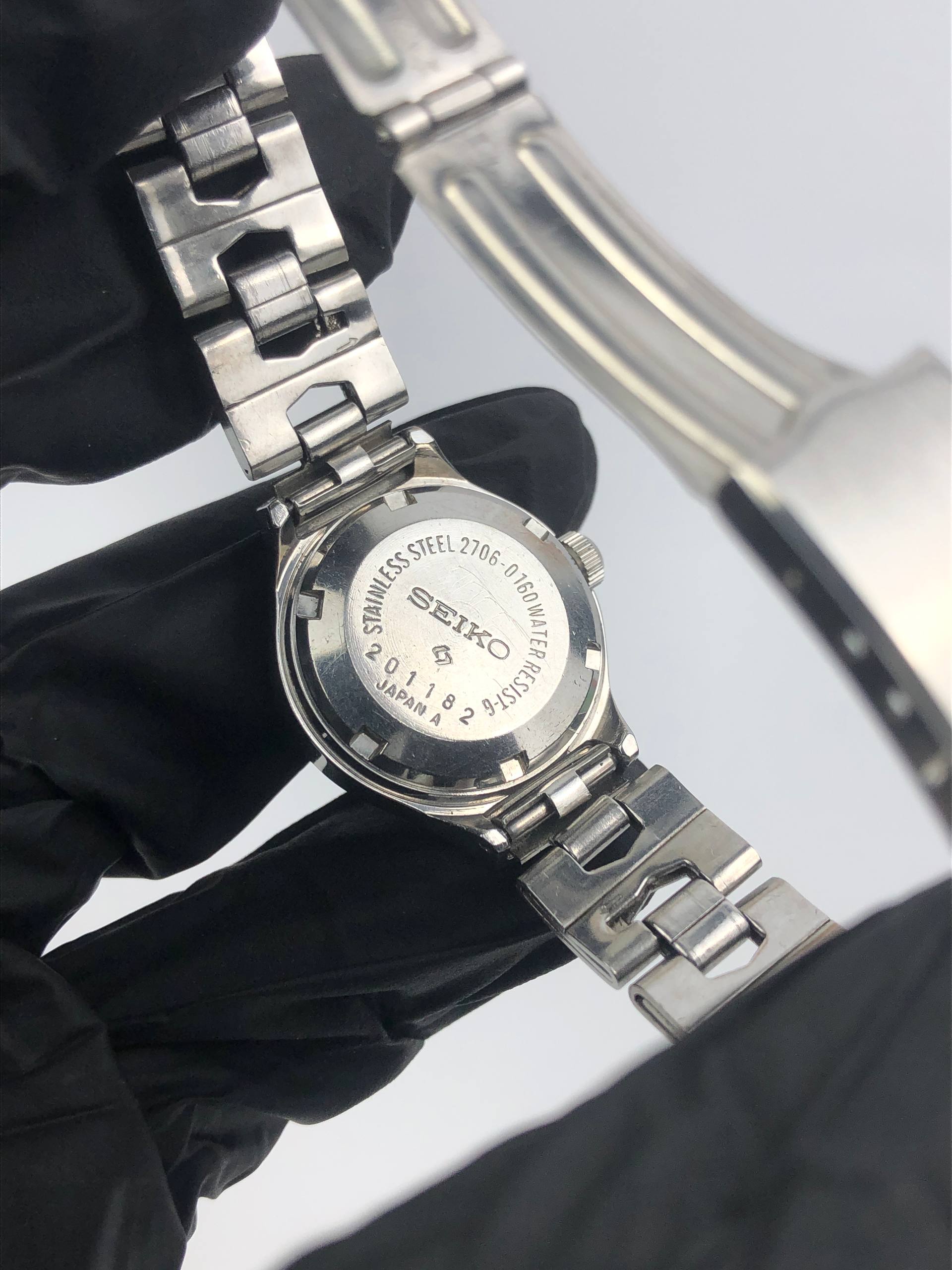 SEIKO 2706-0160 AUTOMATIC BROWN DIAL FACETED GLASS CRYSTAL - Gambar 7