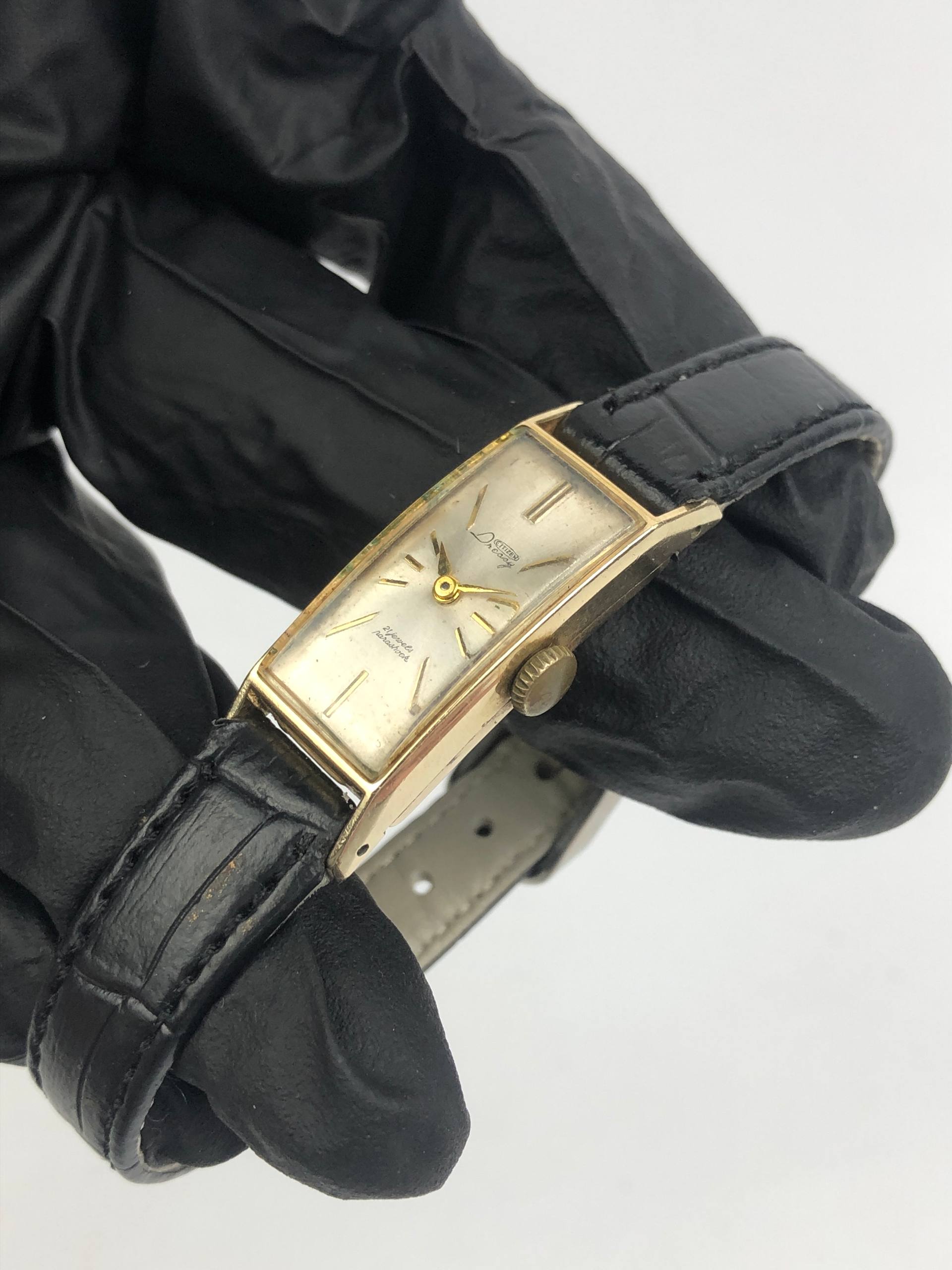 VINTAGE CITIZEN DRESSY 14K 50MICRON GOLD ORIGINAL - Gambar 3