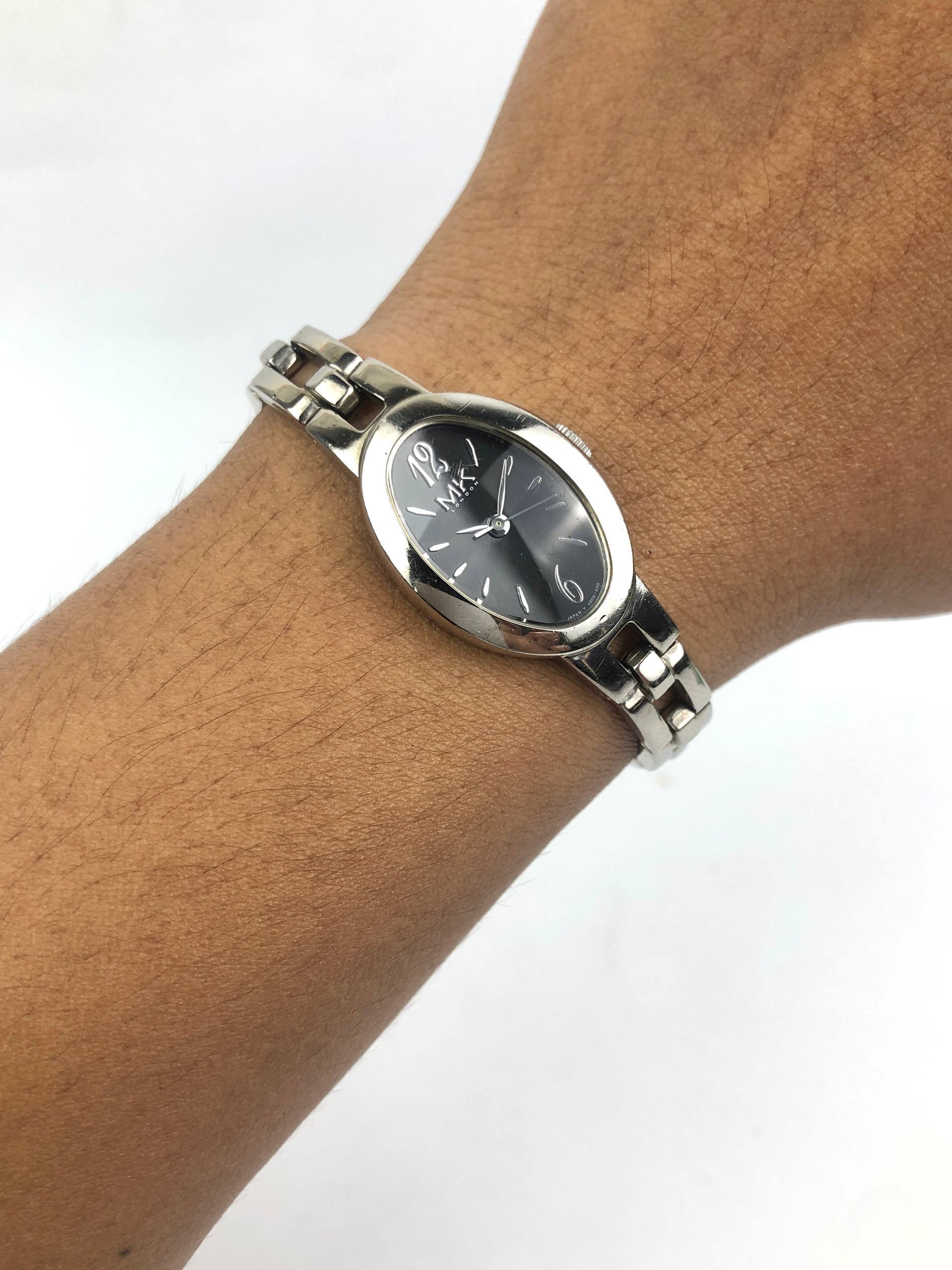 MICHIKO LONDON PALADIUM CASE BANGLE WATCH