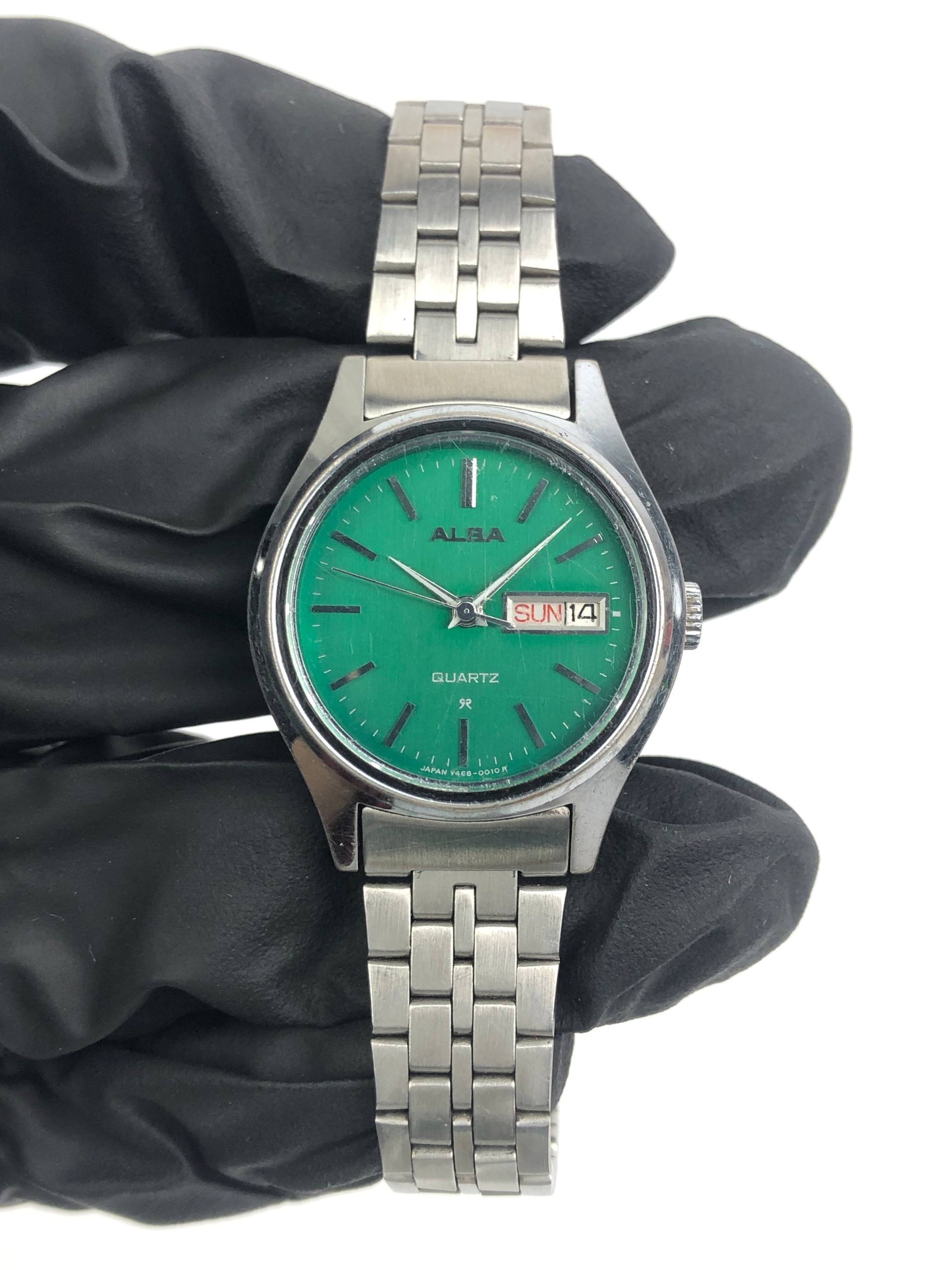 ALBA Y468-0010 QUARTZ GREEN DIAL ALL ORIGINAL - Gambar 2