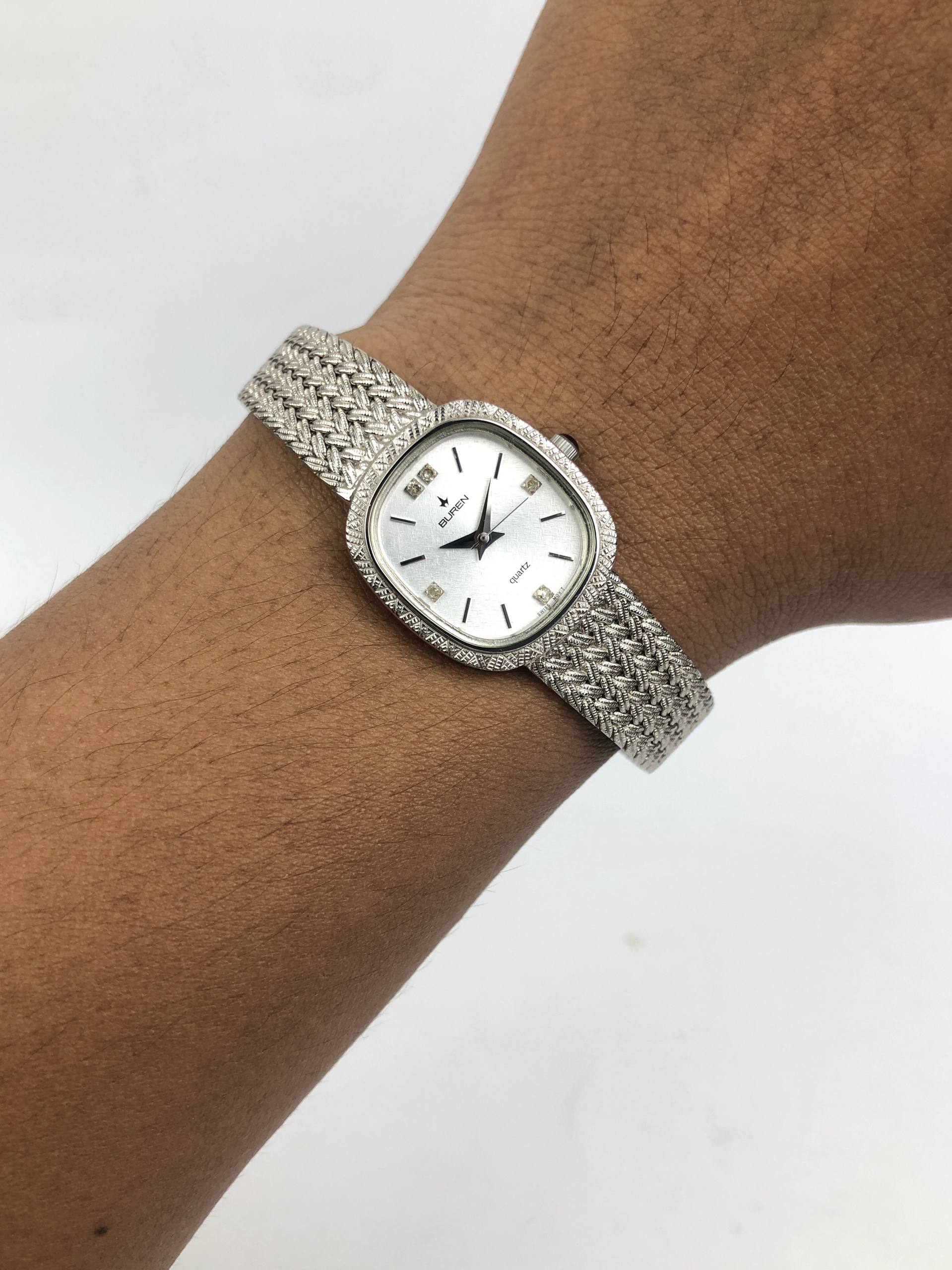 SWISSMADE BUREN YE5340-30 LADY DIAMOND INDEX SAPPHIRE GLASS
