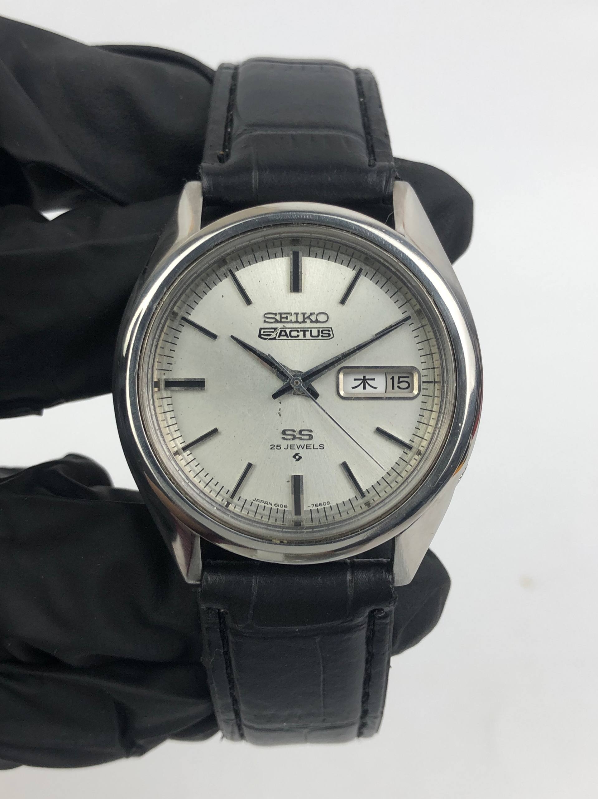 SEIKO5 6106-7510 ACTUS STOP SECOND WITH GRID INNER DIAL DAYDATE - Gambar 2