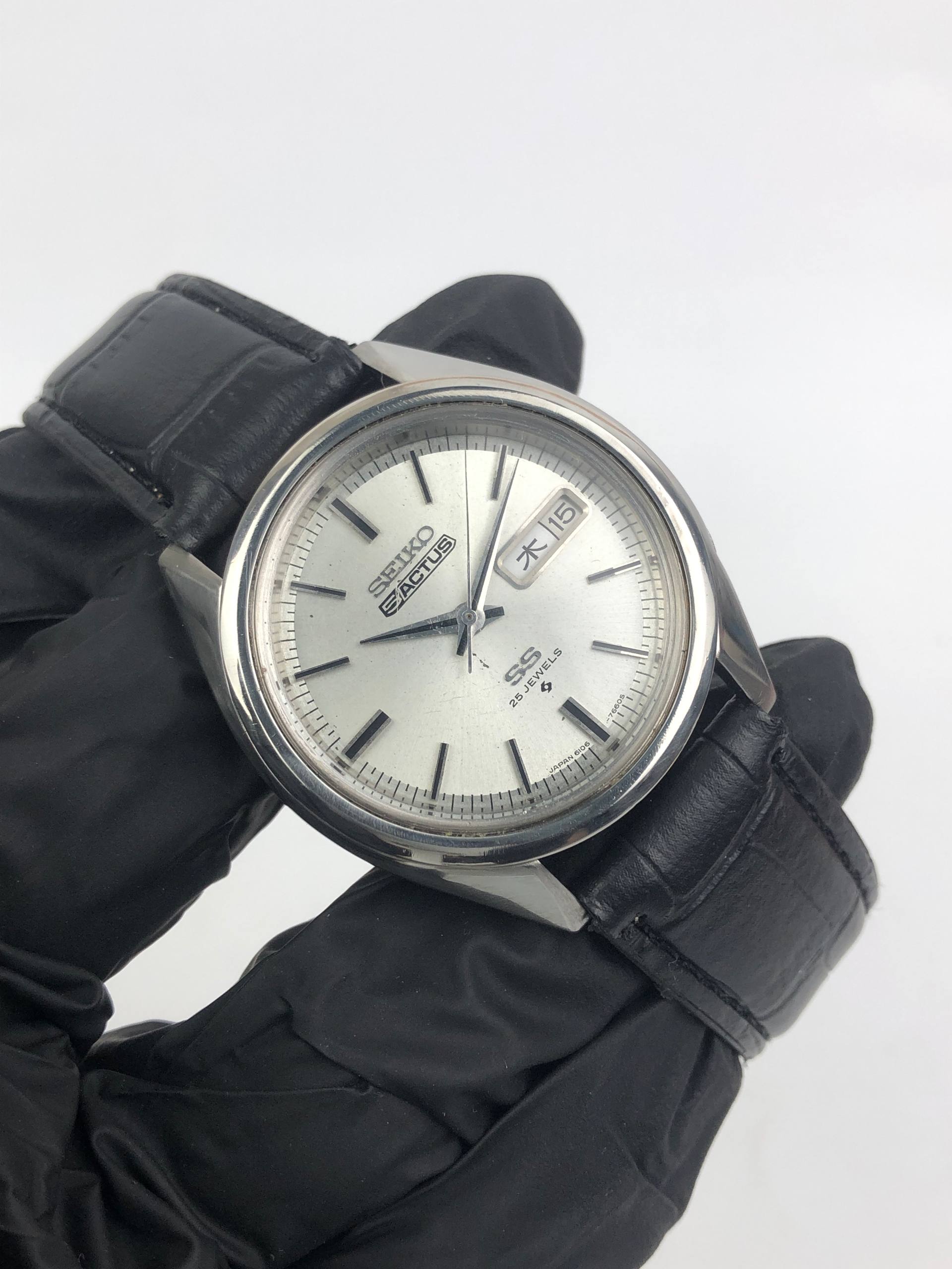 SEIKO5 6106-7510 ACTUS STOP SECOND WITH GRID INNER DIAL DAYDATE - Gambar 4