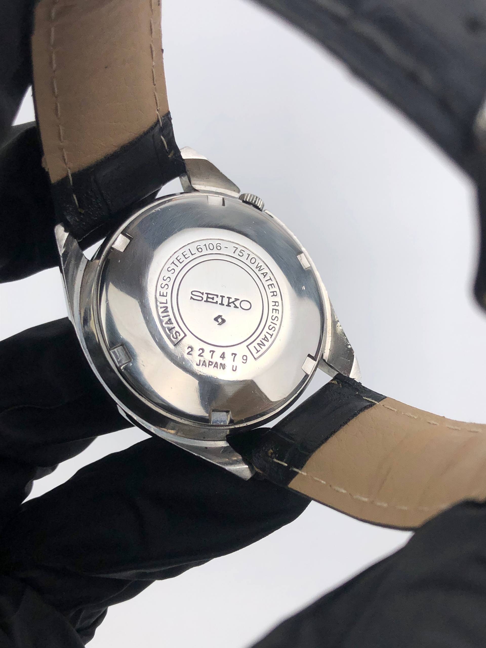 SEIKO5 6106-7510 ACTUS STOP SECOND WITH GRID INNER DIAL DAYDATE - Gambar 7