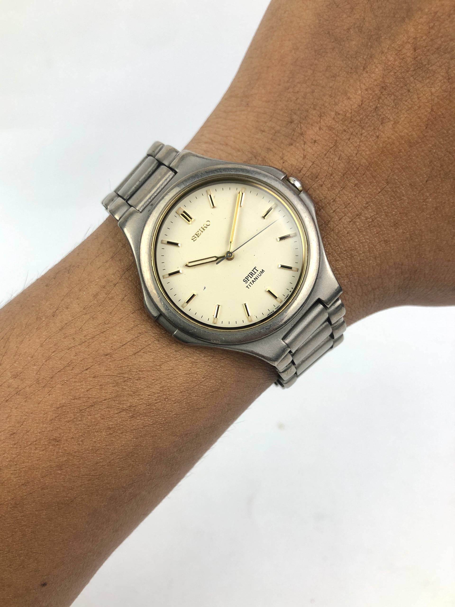 SEIKO 7N01-7100 SPIRIT TAN DIAL ALL TITANIUM